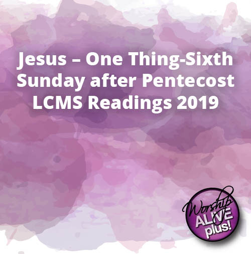 Jesus – One Thing Sixth Sunday after Pentecost LCMS Readings 2019