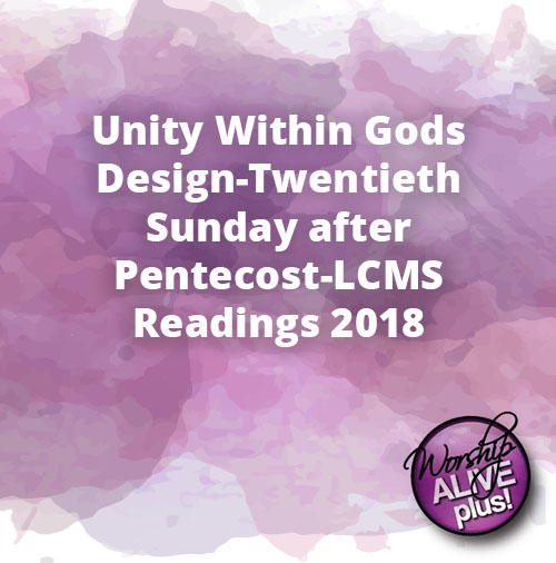 Unity Within Gods Design Twentieth Sunday after Pentecost LCMS Readings 2018 1